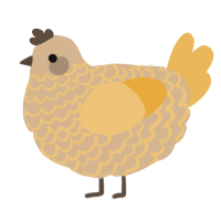 A beige and honey chicken with a lace pattern