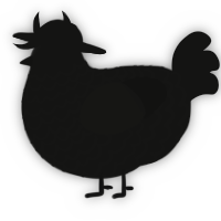 A black chicken with a lace pattern