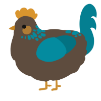 A bark and sea chicken with a neck-speckle pattern