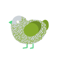 (unnamed), a mist and chartreuse chicken with a double-lace pattern