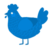 A sapphire chicken with a lace pattern