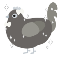 A grey and ash chicken