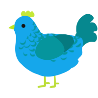 A sky and teal chicken with a half-lace pattern