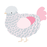 A mist and rose chicken with a lace pattern