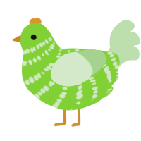 A grass and gluppy chicken with a bar pattern