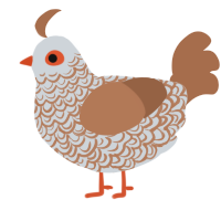 A mist and brown chicken with a double-lace pattern