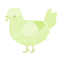 A apple chicken with a lace pattern