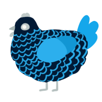 A tumblr and sky chicken with a lace pattern