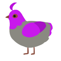 A ash and amethyst chicken with a head pattern