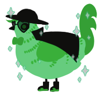 A spring and viridian chicken with a half-bar pattern