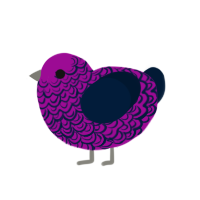 Velvet, a plum and tumblr chicken with a double-lace pattern