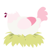 A white and rose chicken with a head pattern