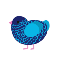 Gatorade, a navy and cerulean chicken with a lace pattern