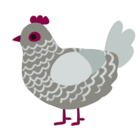 A ash and silver chicken with a lace pattern