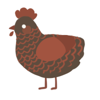 A bark and russet chicken with a lace pattern