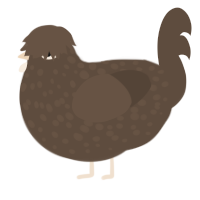 A bark chicken with a speckle pattern
