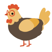 A bark and honey chicken with a head pattern