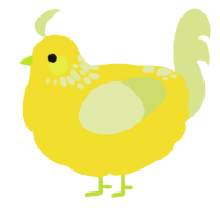 A yellow and lemon chicken with a neck-speckle pattern