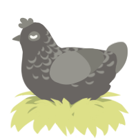 A grey and ash chicken with a half-lace pattern