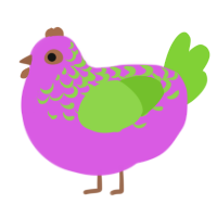 Florges, a orchid and grass chicken with a half-lace pattern