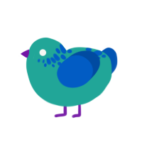 (unnamed), a turquoise and ultramarine chicken with a neck-speckle pattern