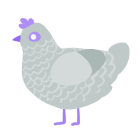 A silver chicken with a lace pattern