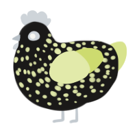 A sable and lemon chicken with a speckle pattern