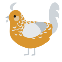A orange and mist chicken with a half-lace pattern