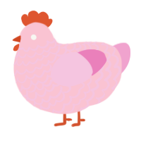 A rose and pink chicken with a lace pattern