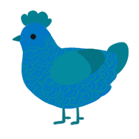 A sapphire and sea chicken with a double-lace pattern