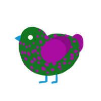 (unnamed), a leaf and plum chicken with a speckle pattern