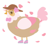 A beige and rose chicken with a head pattern