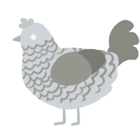 A mist and ash chicken with a lace pattern