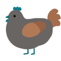 A grey and brown chicken