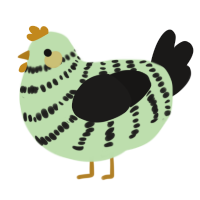 A gluppy and sable chicken with a bar pattern