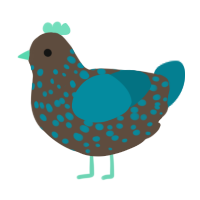 A bark and sea chicken with a speckle pattern