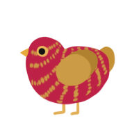 (unnamed), a crimson and gold chicken with a bar pattern