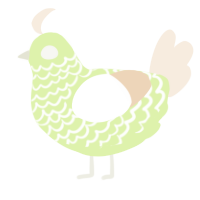 A apple and cream chicken with a lace pattern