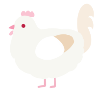 A white and cream chicken