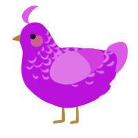 A amethyst and orchid chicken with a half-lace pattern