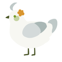 A white and silver chicken
