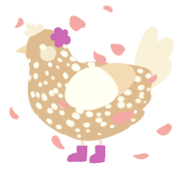A beige and cream chicken with a speckle pattern