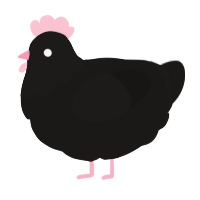 A sable chicken with a head pattern