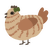A beige and brown chicken with a bar pattern