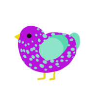 Psychedelic Dream, a amethyst and mint chicken with a speckle pattern