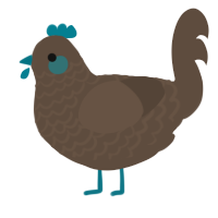 A bark chicken with a lace pattern