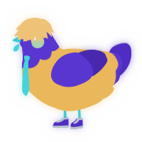 A honey and indigo chicken with a head pattern
