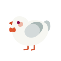 A white and silver chicken