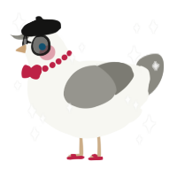 A white and ash chicken