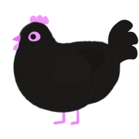 A sable chicken with a lace pattern